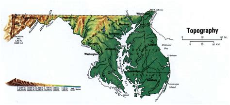 Maryland And Delaware Topographic Map Free Topographical Map Of Maryland