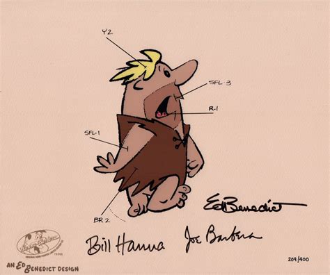 Comic Mint Animation Art Ed S Model Sheet Barney Rubble Signed By Bill Hanna Joe Barbera