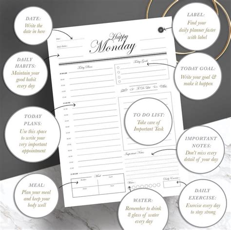 Work Planner Monthly Planner Printable Planner Planner Calendar