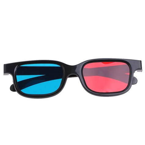Universal Black Frame Red Blue Cyan Anaglyph 3d Glasses 02mm For Movie