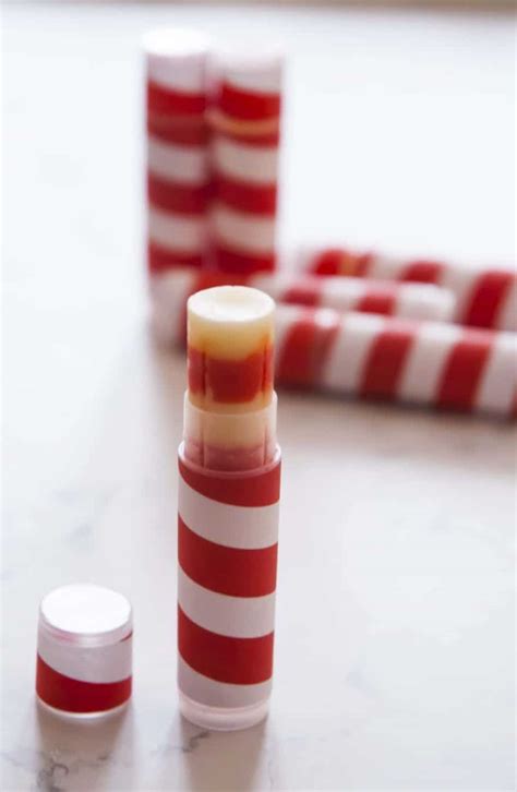 creative and cheap diy christmas t candy cane lip balm diy beauty base