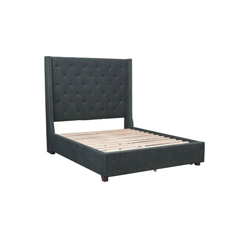 Buy Homelegance Fairborn King Platform Bed In Gray Fabric Online