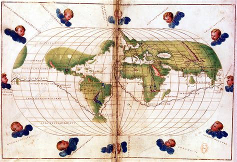 Map Of Magellans Round The World Voyage 1519 1521 Stock Image