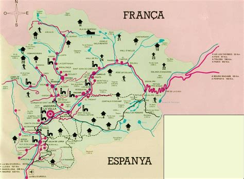 Are iesire la golful biscaya, oceanul atlantic, marea manecii si marea mediterana; Harta Andorra harta rutiera a Andorrei harta turistica Andorra harti on line Andorra Map Andorra ...
