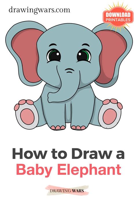 How To Draw A Baby Elephant Step By Step Easy Drawing And Painting