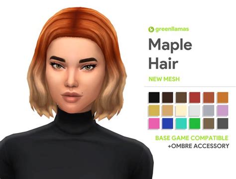 Maple Hair Greenllamas Greenllamas On Patreon Sims Hair Sims 4 Sims