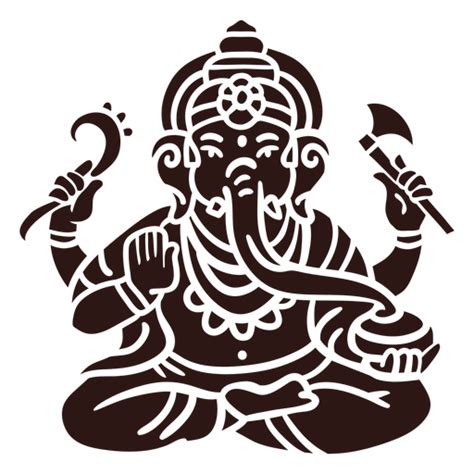 Ganesha Hindu God Black Transparent Png And Svg Vector File
