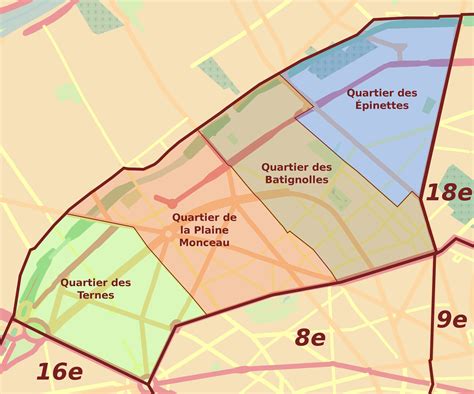 Plan Du 17e Arrondissement De Paris