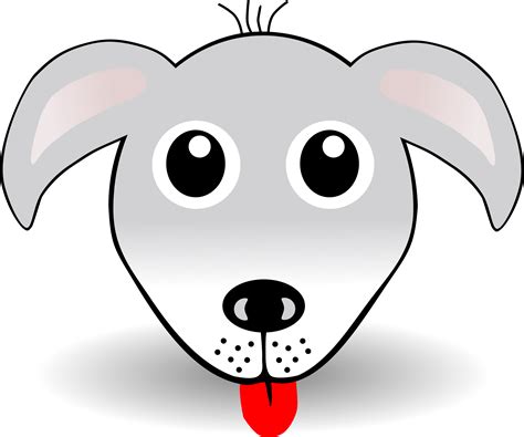 Clipart Funny Dog Face Grey Cartoon
