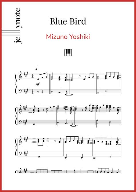 Mizuno Yoshiki Blue Bird Piano Sheet Music Jellynote