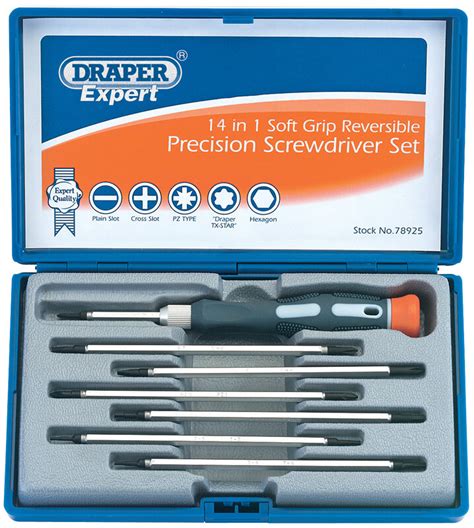 Draper 78925 Pss14r Expert 8 Piece Reversible Precision Screwdriver Set