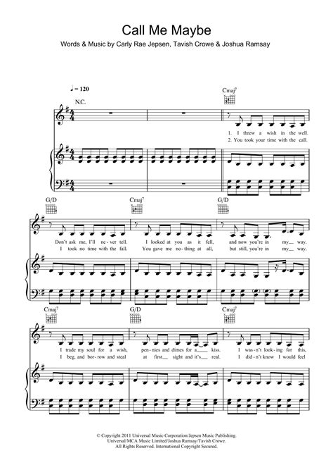 Recorder Sheet Music Call Me Maybe
