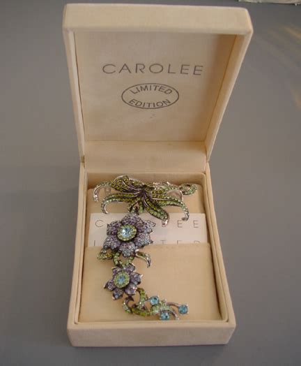 Carolee 2005 Limited Edition Dangling Four Part Flowers Brooch In