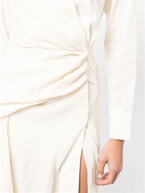 Jacquemus Wrap Design Spread Collar Dress Farfetch