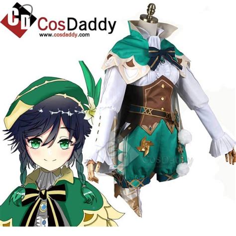cosdaddy game genshin impact venti green suit cosplay costume gradient