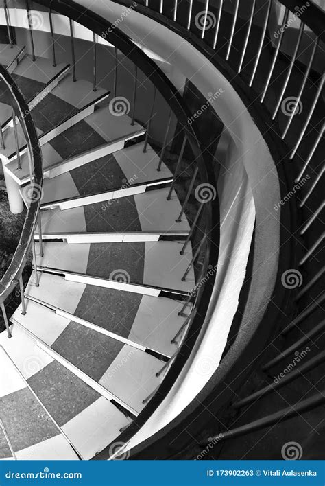 Black And White Spiral Staircase Stock Image Image Of Geometric