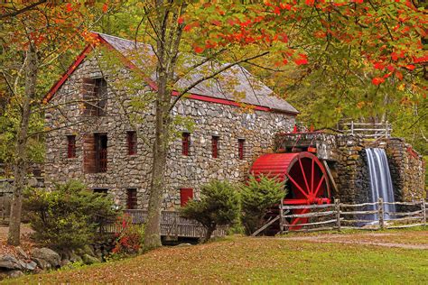 New England Fall Foliage At The Sudbury Grist Mill Photograph By