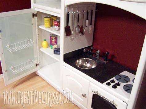 I love how this dresser top turned kitchen diy from kate's creative space turned out: DIY Play Kitchen Reveal! - Creative Green Living