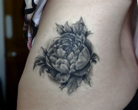 Realistic Black And Grey Peony Tattoo Tattoos Peonies Tattoo Body Art