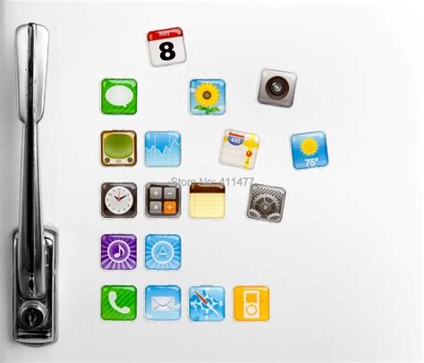 18piecespack Iphone Fridge Magnets App Apple Apps Icon Whiteboard