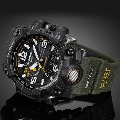 Some models count with bluetooth connected technology and atomic timekeeping. G-Shock Master of G GWG-1000-1A3ER Mudmaster horloge • EAN ...
