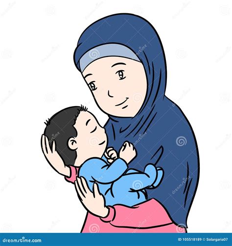 Muslim Mother And Son Isolated Cartoon Vector Illustration Stock Vector Illustration Of