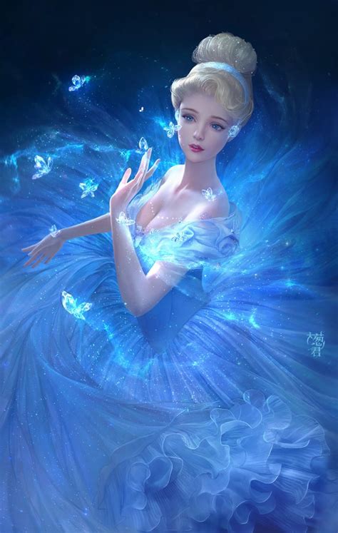 Cinderella Blue Color Magic Butterfly Dress Beautiful Girl