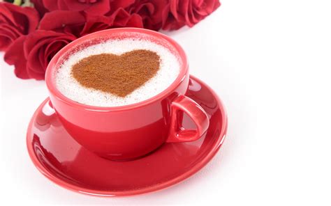 Pictures Valentines Day Heart Red Rose Coffee Cup Food 3840x2400