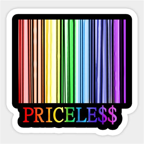 Rainbow Pride Priceless Barcode Priceless Sticker Teepublic