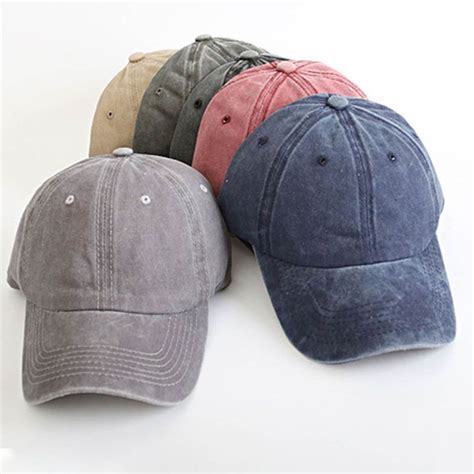 Women Men Unisex Cotton Vintage Washed Distressed Baseball Cap Solid