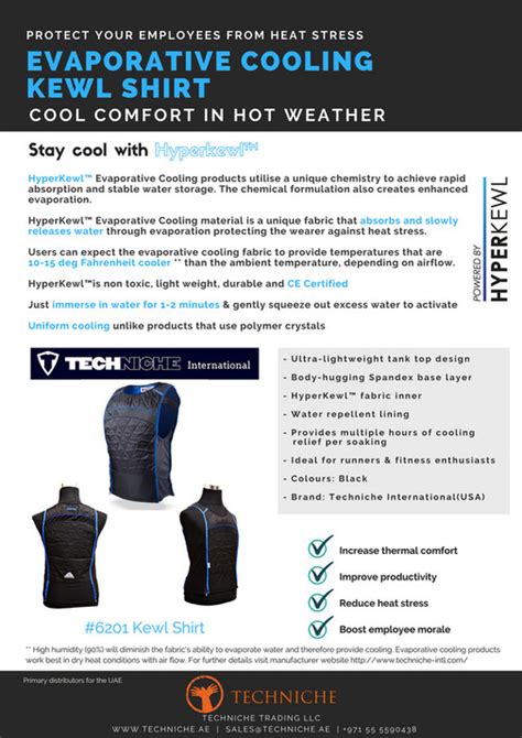 Techniche Trading Llc 6201 Evaporative Cooling Kewl Shirt Page 1