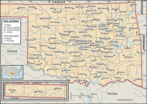 Labeled Oklahoma Map With Capital World Map Blank And