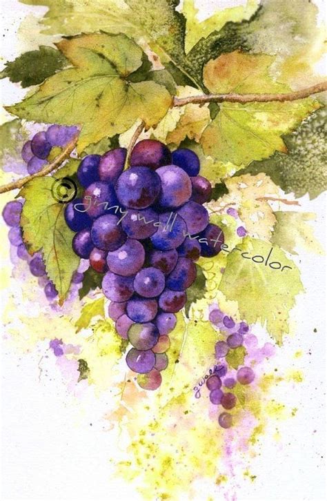 Watercolor Grapes Watercolor Grape Painting Grapes Fruit Painting
