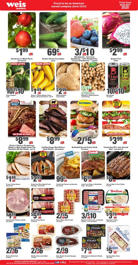Weis Circular Aug 20 Aug 27 2020 In 2020 Weis Markets Weekly Ads