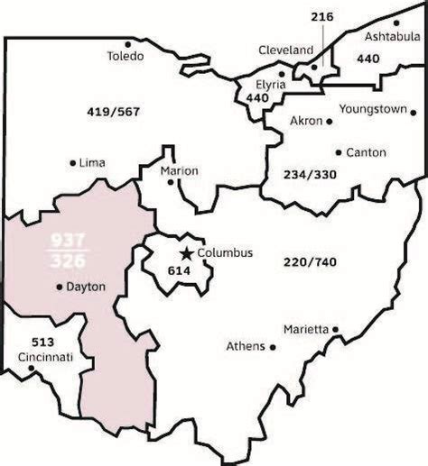 Area Codes Ohio Map Ricky Christal