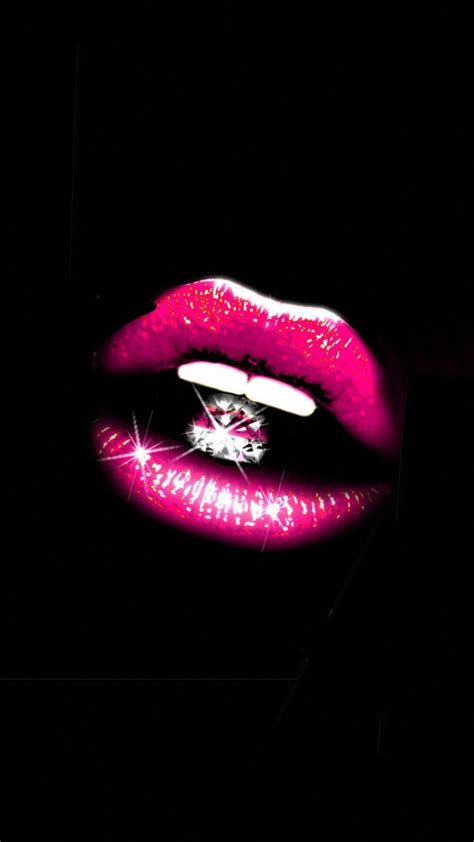 Black and pink #Pinklips | Lip wallpaper, Pop art lips, Pink lips