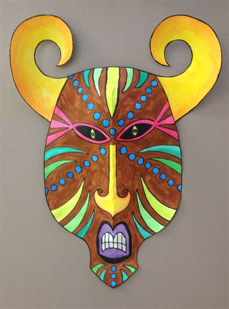 Tribal Mask Cardboard Art Art Lessons Africa Art
