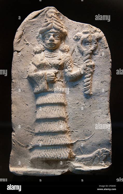 The Goddess Ishtar Holding Her Weapon Eshnunna Mesopotamia Half 2