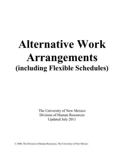 Alternative Work Arrangements Including Flexible Schedules Guide