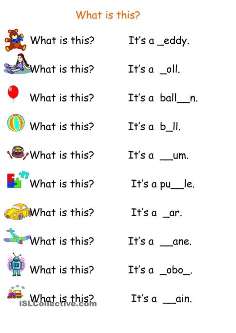 Toys Vocabulary Practicing Kindergarten Vocabulary Vocabulary
