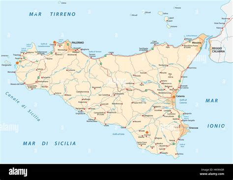 Mappa Della Sicilia Dettagliata Cartina Italia