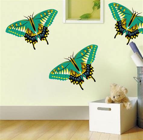 Green Butterfly Wall Decal Animal Murals Primedecals