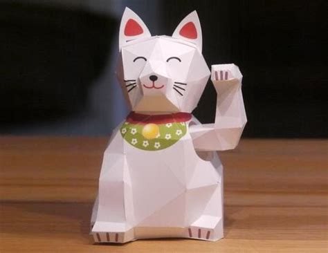 Maneki Neko Lucky Cat Paper Model By Digitprop In Japan And
