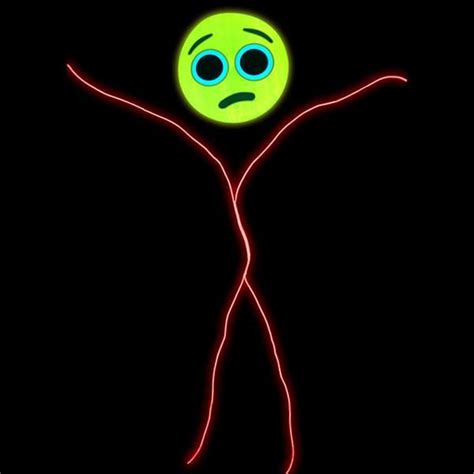 Glowcity Light Up Worried Emoji Stick Figure Costume Red Medium 5 6