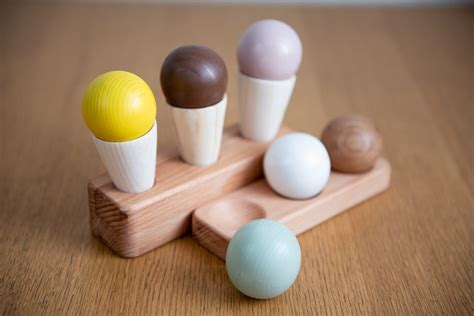Wooden Ice Cream Toy Wooden Ice Cream Set Play Food Etsy