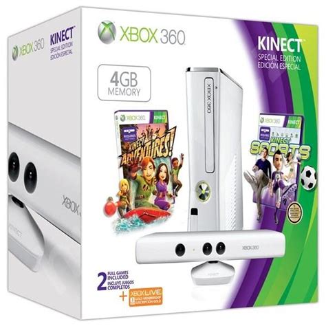 Microsoft Xbox 360 4gb Kinect Bundle White Kinect Adventures Bazar