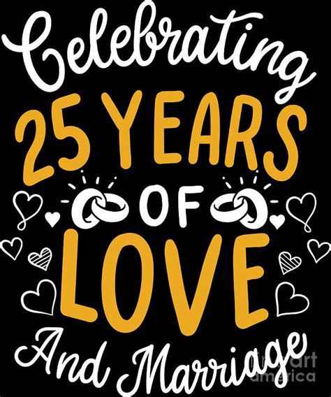 25th wedding anniversary 25 years of love and marriage digital art by haselshirt fine art