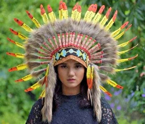 Purple Indian Headdress Replica Native American Warbonnet Style Chief