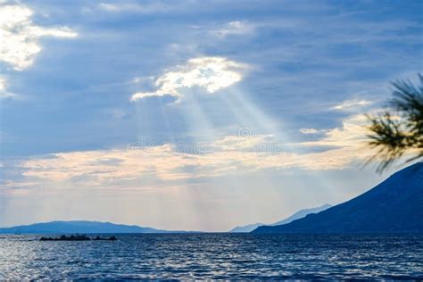 Crepuscular Rays Over The Sea Stock Photo Image Of Beams Horizon