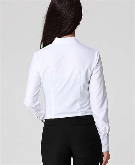 Long Sleeve Dffice Ladies White Shirt Ladies Office Shirtladies
